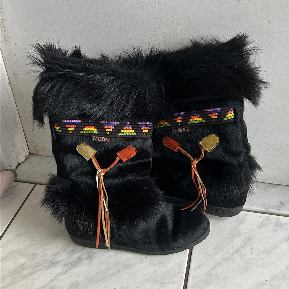 Vintage Technica Italian-made fur and shearling boots IOB